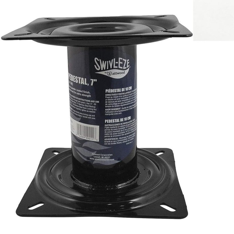 Durable Boat Seat Pedestal - 7-Inch Height, Black Powder-Coated Finish