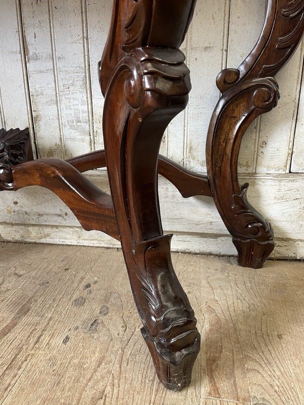 Vintage Ornately Carved Side Hall Table Mahogany TV stand gallery