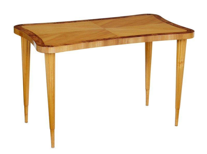MID 20TH CENTURY SCANDINAVIAN BIRCH SHAPED COFFEE TABLE gallery