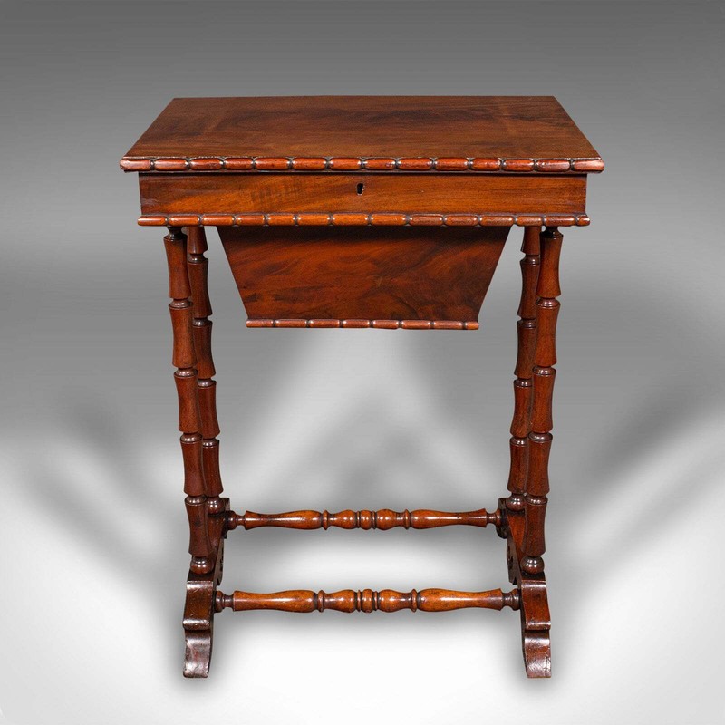 Small Antique Sewing Table, English, Flame, Ladies, Work, Regency, Circa 1830 gallery