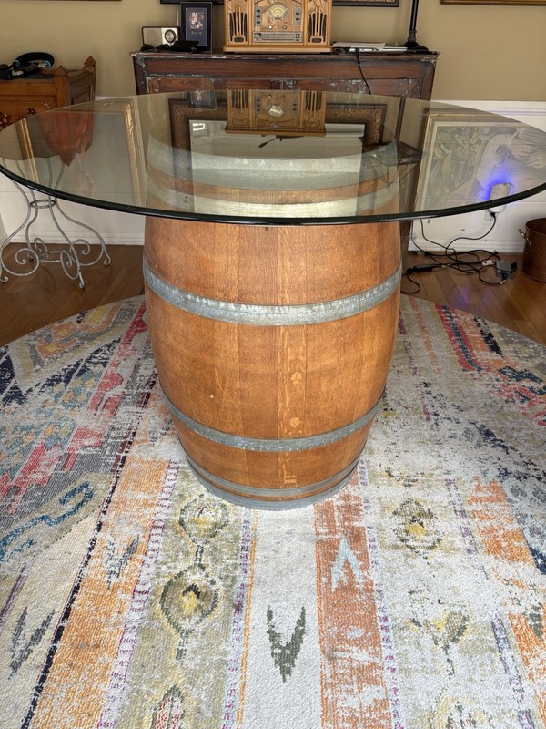 Wine barrel Table, French Made With American Oak