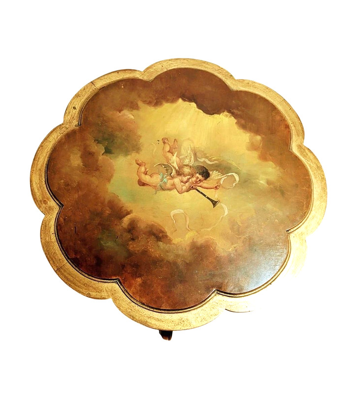 Antique French Louis XV Style Hand Painted Side Table gallery