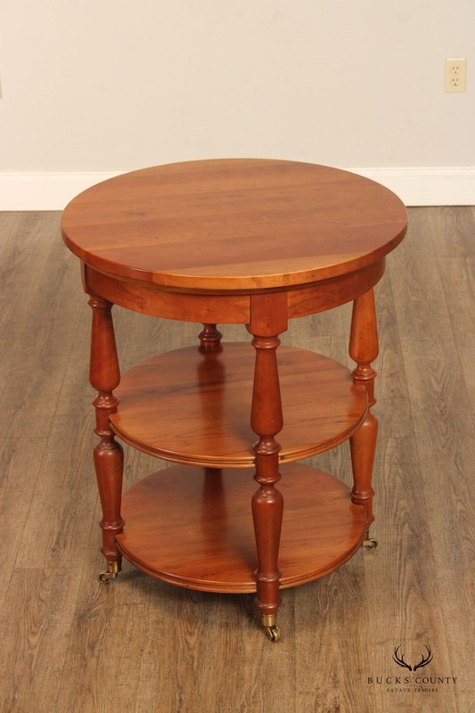 Harden Solid Cherry Round Three-Tier Side Table gallery