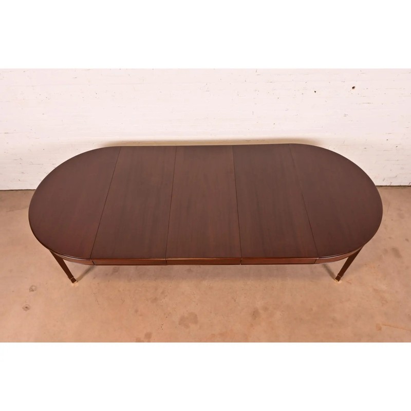 Baker Furniture Style Antique French Regency Louis XVI Mahogany Dining Table gallery