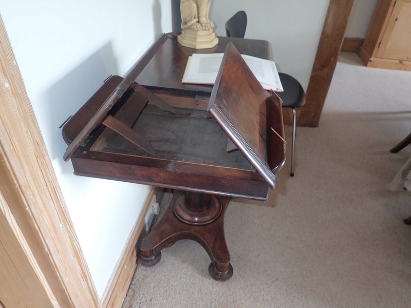 Antique Mahogany Extending (height) Double sided Reading table gallery