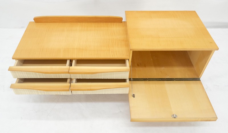 Swedish Mid Century Modern 1950s Blond Birch Drop Door Console Entry Hall Table gallery