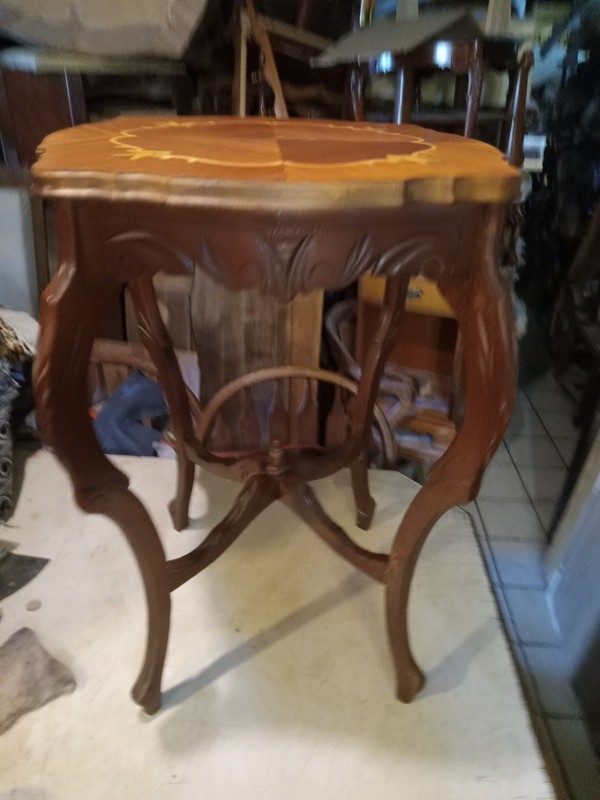 Mahogany Marquetry Inlaid Parlor Table / Lamp Table (ET-664 and 665) gallery