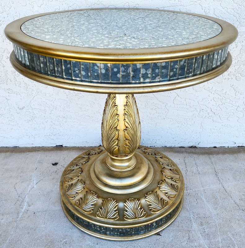 JOHN RICHARD Style Eglomise Mirror Center Side Accent Table gallery