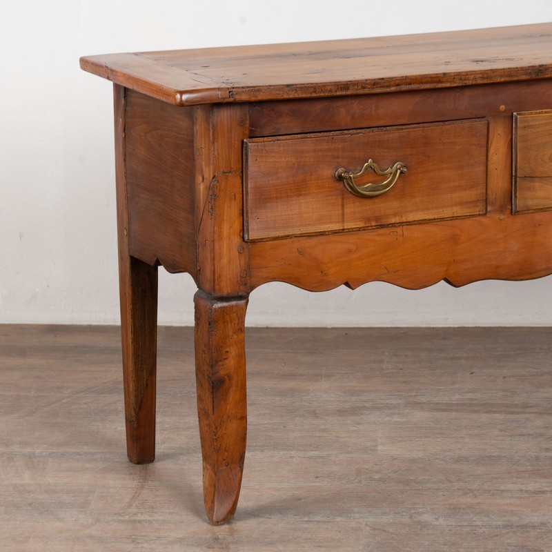 19th Century French Cherry Three Drawer Console Table gallery