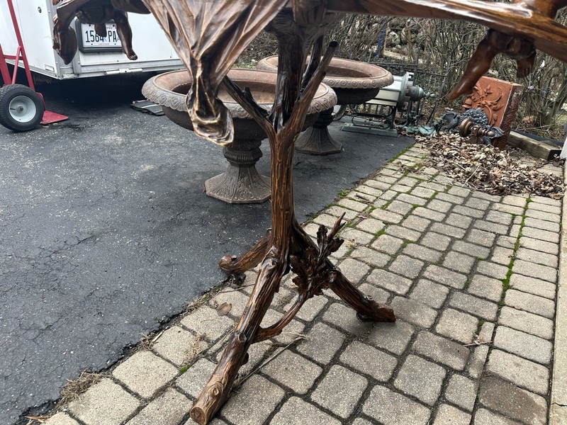 Antique Fantasy Walnut Cherub Putti Table Etagere Horner gallery