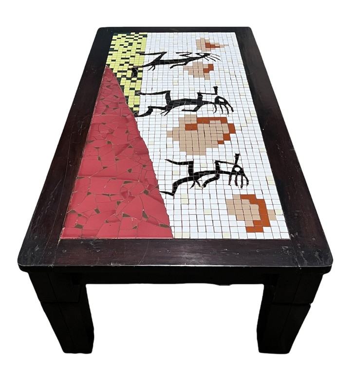 Antique Kokopelli Southwestern Native American Mosaic Tile Coffee Table gallery