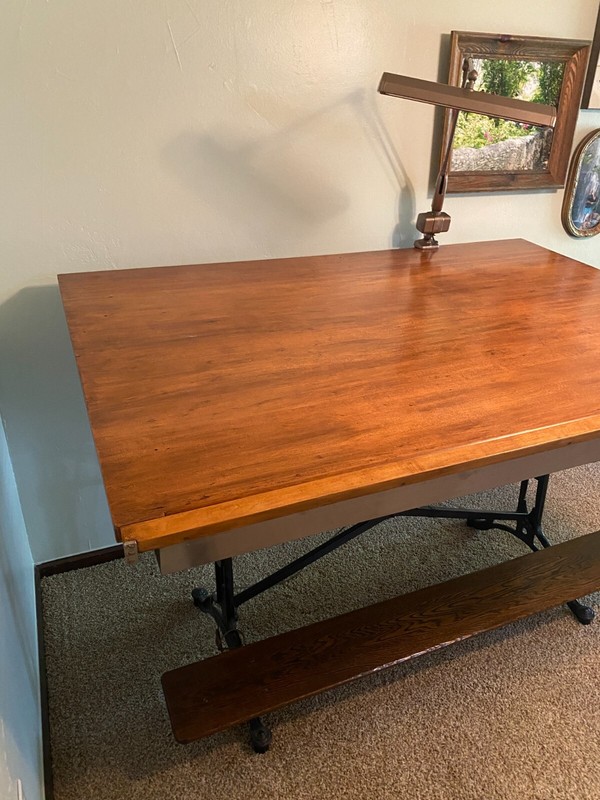 antique cast iron drafting table Keuffel & Esser excellent cond. American Eagle