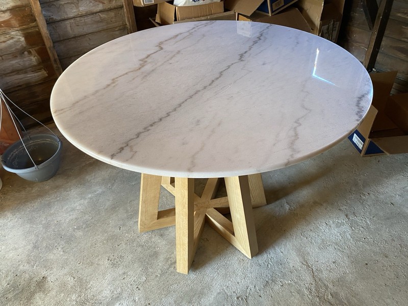 White Marble Dining Table, half off original price gallery