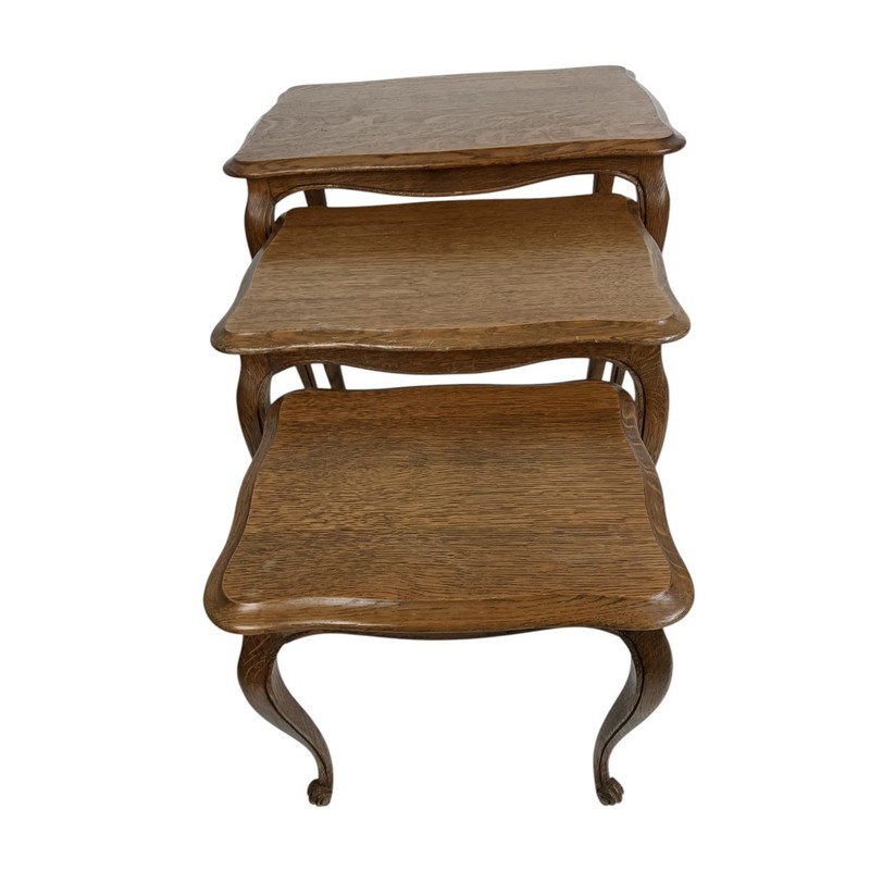 Vintage Set of 3 Stacking Nesting Tables - Louis XV Style Wood gallery