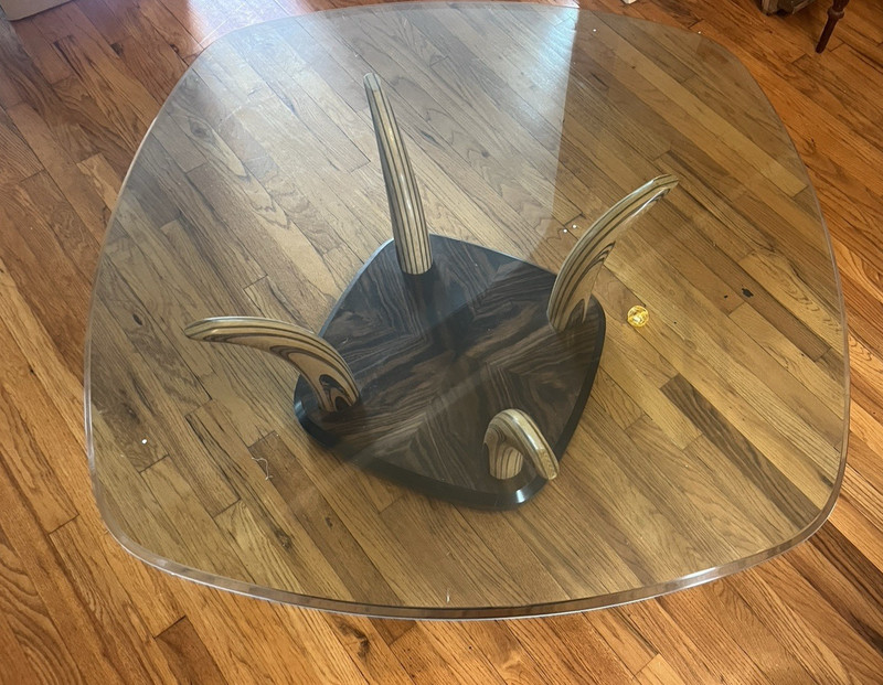 Henredon Tiger Wood Horn Cocktail Coffee Vintage Table MCM