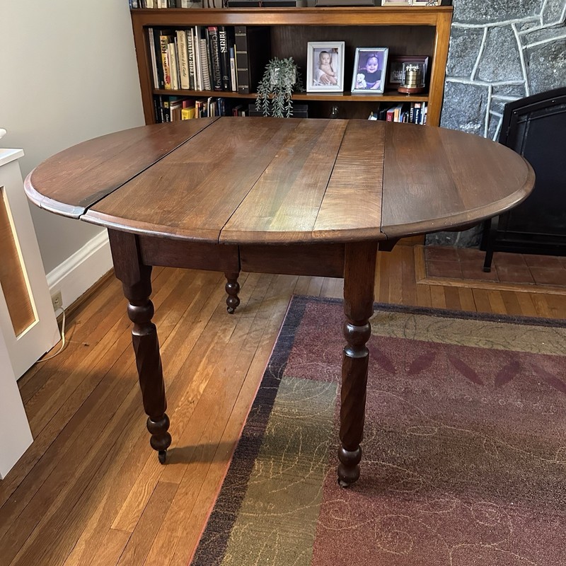 Antique Victorian Solid Walnut Drop-Leaf Table, 1880–1900 gallery