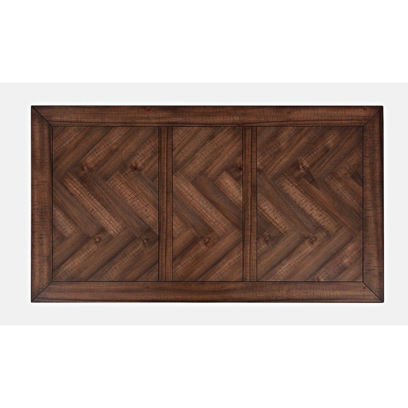Fairview Transitional Herringbone Distressed Acacia Coffee Table gallery