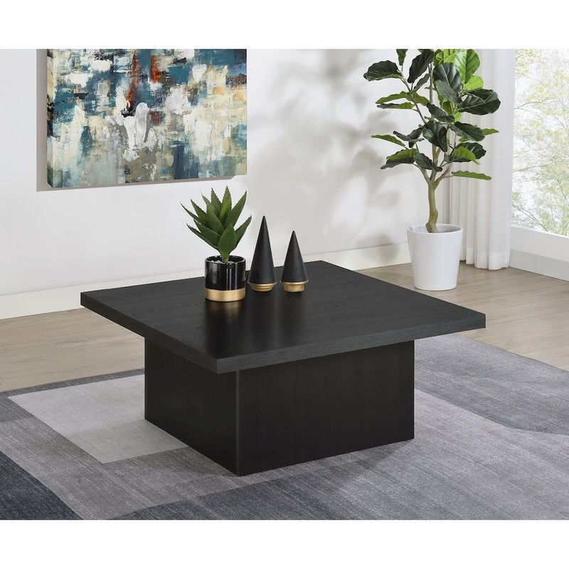 Devar Square Engineered Wood Cocktail Coffee Table Black gallery