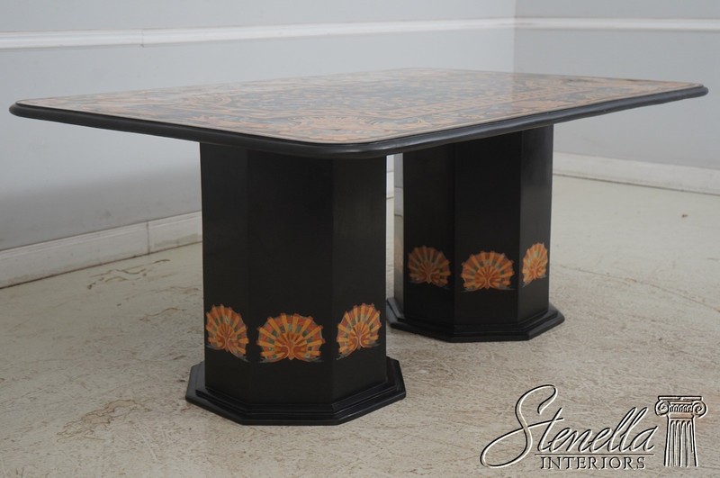 70630: PIETRA DURA Inlaid Marble Top Italian Dining Room Table gallery