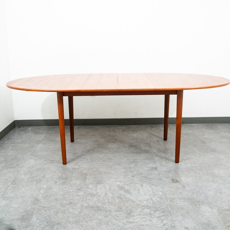 Mid Century Danish Modern Dining Table Teak John Stuart Soborg Oval Leaf x2 Mcm gallery