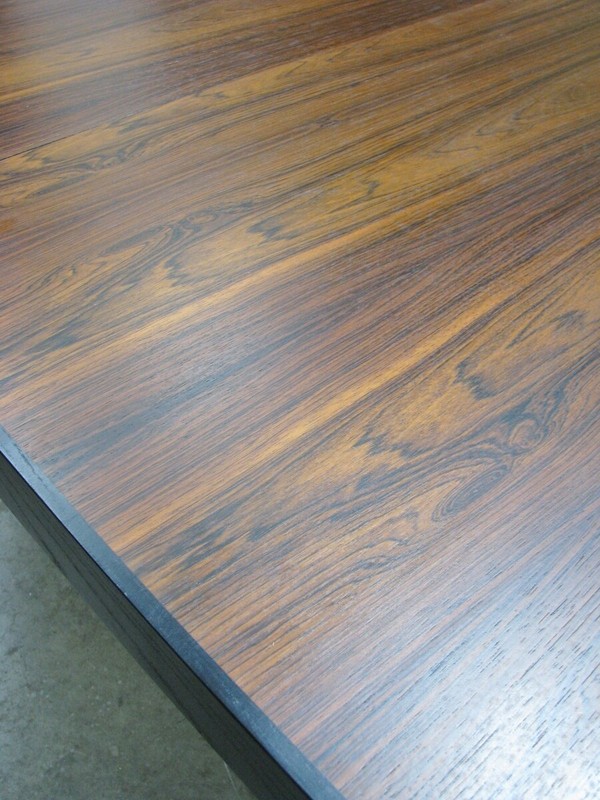 MCM Rosewood Dining Table w/ Triple Base for 12 w/ 3 Leaves 70" - 137"; Mint gallery