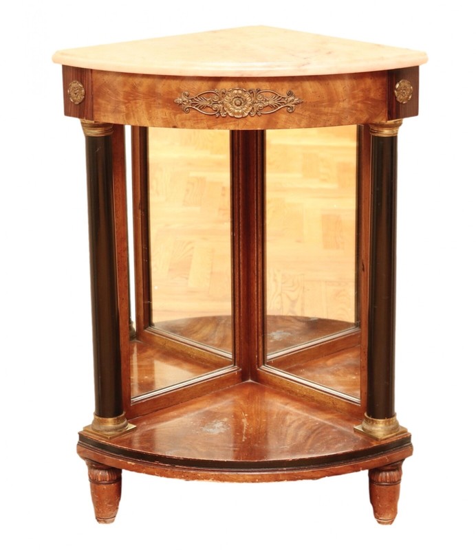 Antique Neoclassical Style Marble Top Corner Table