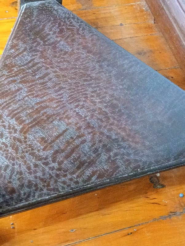 Arts And Crafts Lamp Table Original Hardware Fiddleback Mahogany C1900 VGC gallery
