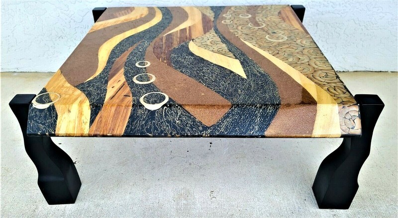 Contemporary MARQUIS OF BEVERLY HILLS Lacquered Organic Collage Coffee Table gallery