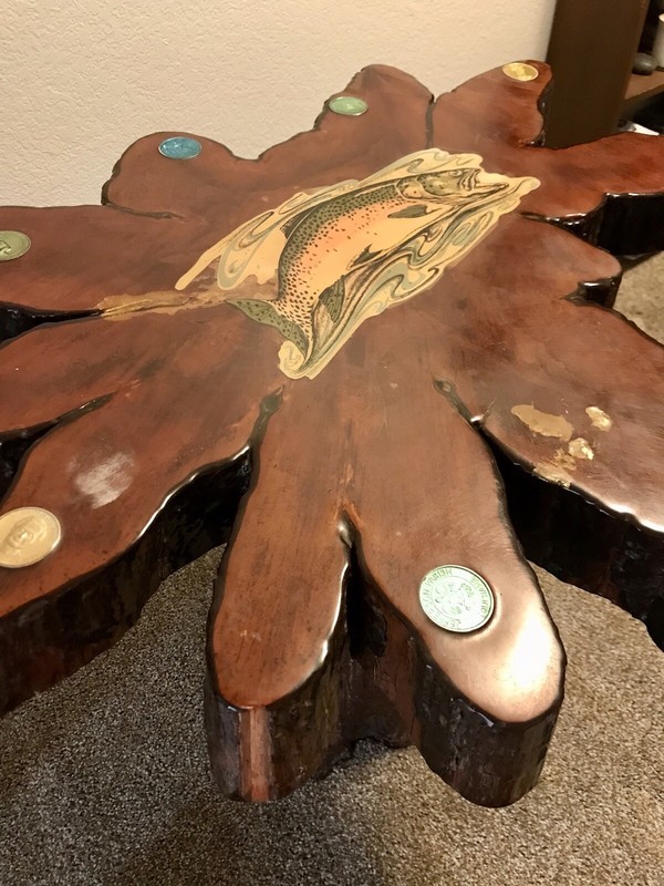 Vintage Cypress Table, handmade wood table, sportsman, man cave, unique