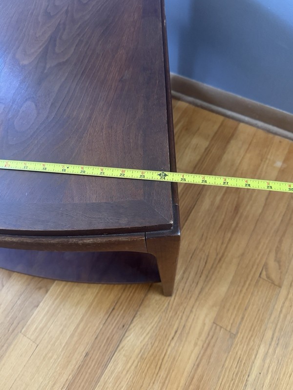 Vintage Lane Walnut Wedge End Table Style 997-21 Mid Century Modern MCM 1968 gallery