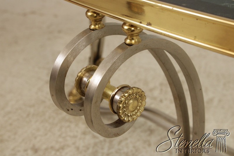 F71899: LABARGE Regency Brass & Steel Glass Top Coffee Table gallery