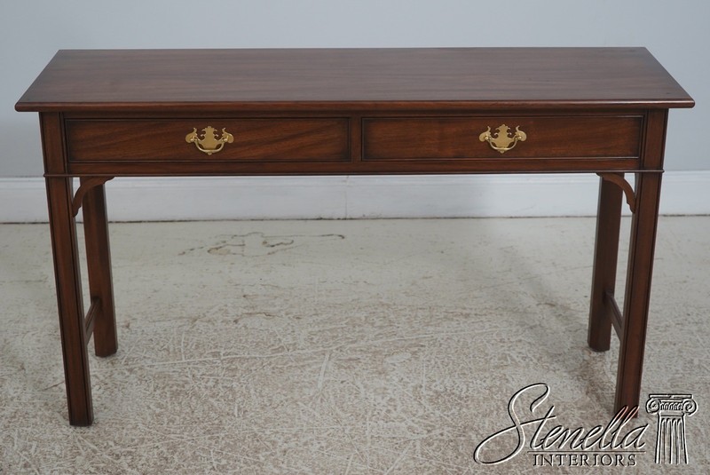 72953: HENKEL HARRIS Walnut 2 Drawer Console Table gallery