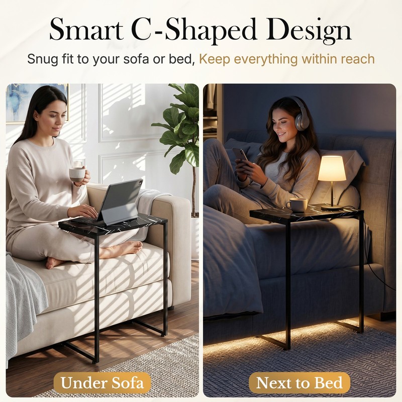 Nesting Coffee Table Set of 3 Industrial Stacking Accent End Side Tables Black gallery