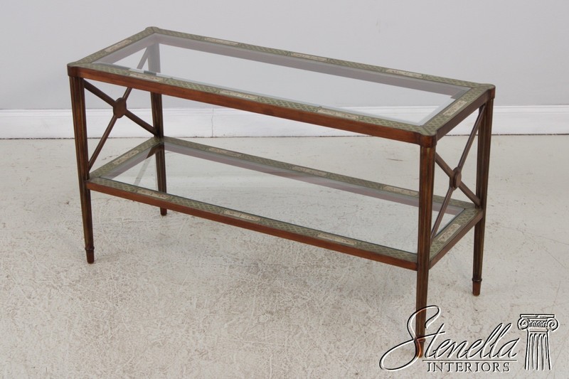 L71799: Paint Decorated Glass Top Console Sofa Table gallery