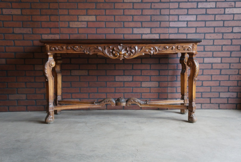 Antique Regency Flip Top Console Table ~ Carved French Hall Table ~ Dining Table