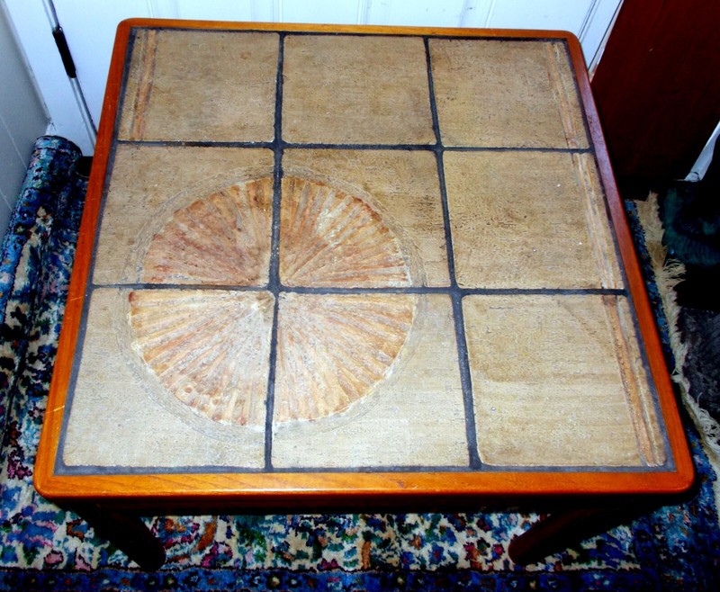 MCM COCKTAIL ACCENT SUNBURST TILE TABLE Denmark Scandinavian TRIOH gallery