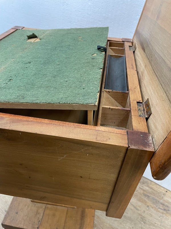 ANTIQUE AMERICAN FEDERAL Empire WORK TABLE LIFT TOP WRITING DESK fitted interior gallery