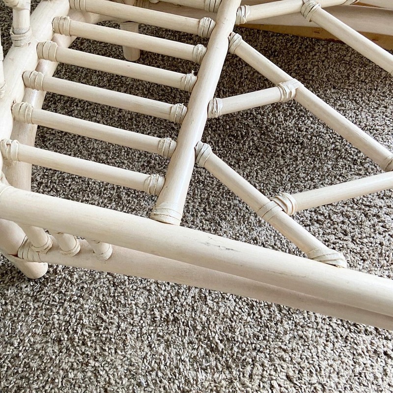 Boho Chic Bamboo Rattan Glass Top Console Tables by Ficks Reed gallery