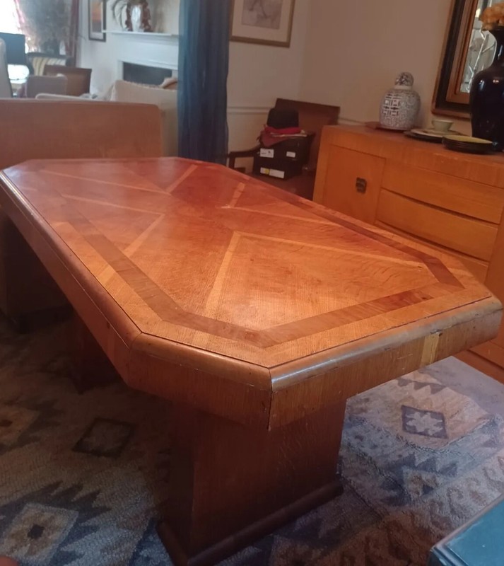 Mid-Century Modern MCM Dining Table with Unique Inlay Design gallery