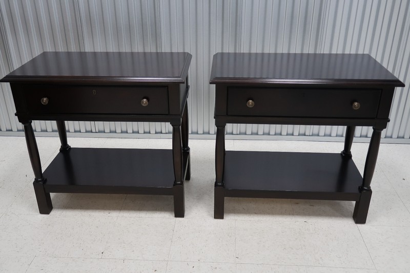 Pair Thomasville Modern Large 2 Tier Bedside Tables gallery