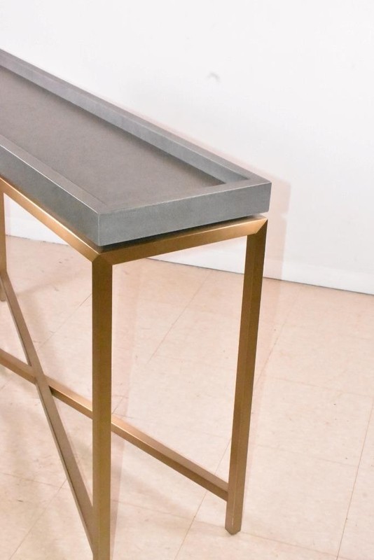 Arhaus Tray Top Console Table Anodized Brass Frame gallery
