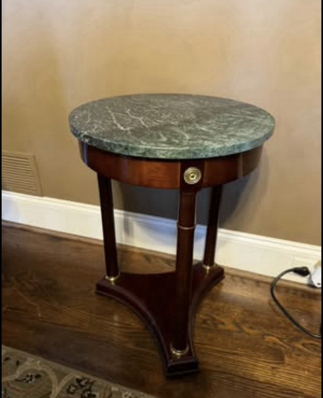 Mid 20th Century Regency Style Marble Pedestal Side Table from bombay company gallery