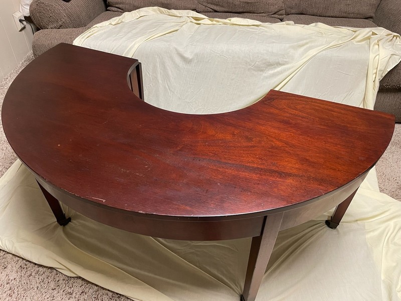 Antique Beacon Hill Collection Half Moon Shaped Coffee Table