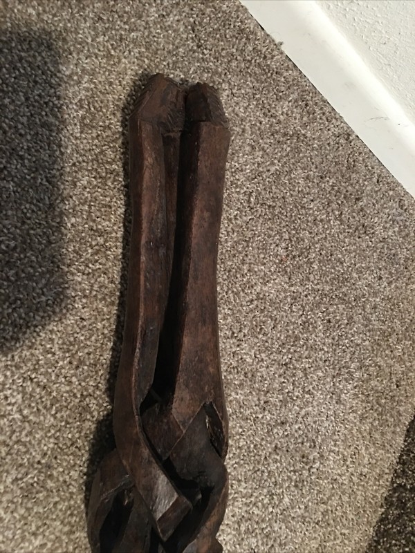 Unique Vintage Hand Carved Teak Wood Key Side Coffee Table Stand gallery