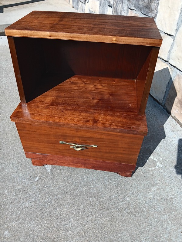 Walnut Veneer Ballman Cummings Step-End Nightstand or End Table gallery