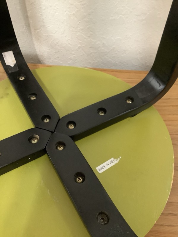 Vintage Mid Century / Post Modern Bentwood Stacking Stool— Green + Black Lacquer gallery