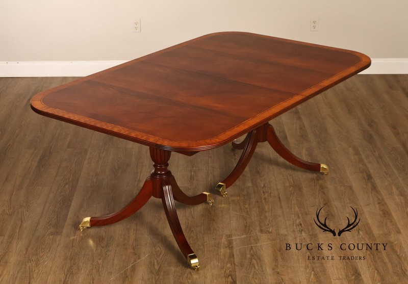 Craftique Mahogany Dining Table With Satin Wood Banding- 4 Leaves gallery