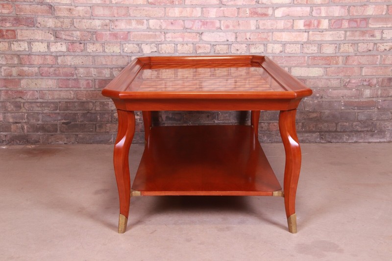 John Widdicomb Italian Provincial Parquetry Top Two-Tier Coffee Table gallery