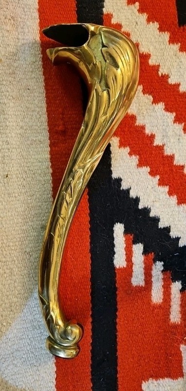 Solid Brass ONE Leg For Glass Top Coffee Table Curved Leaf gallery