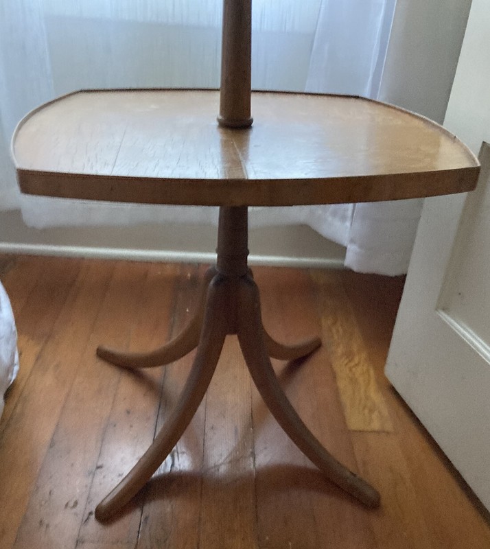 Vintage MCM Mid Century Modern Rounded square Two Tiered Table gallery